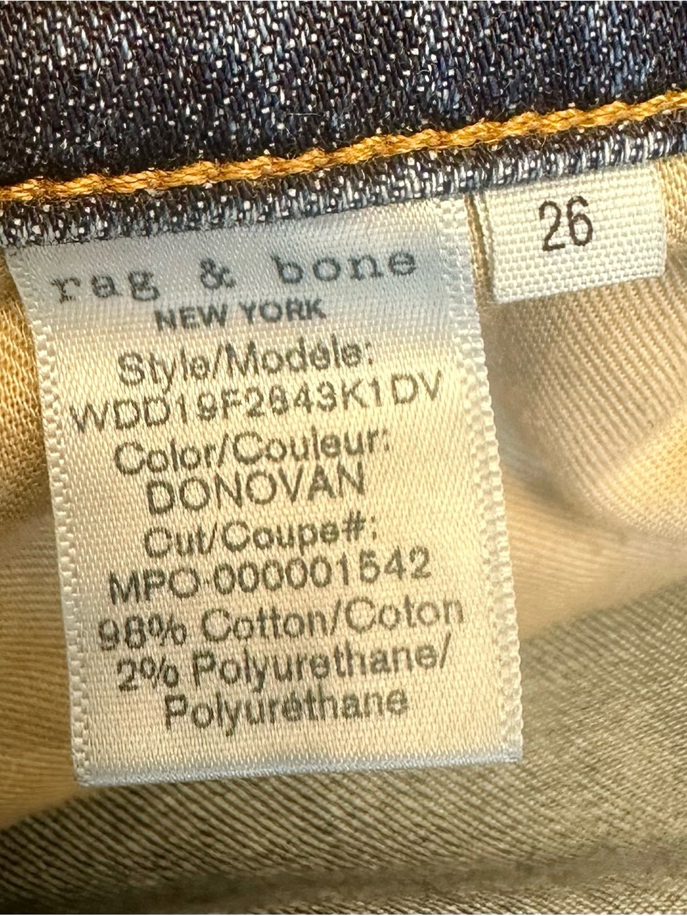 Rag & Bone Dre Low Rise Slim Boyfriend Jeans 26 Donovan Wash Made USA - Picture 4 of 10